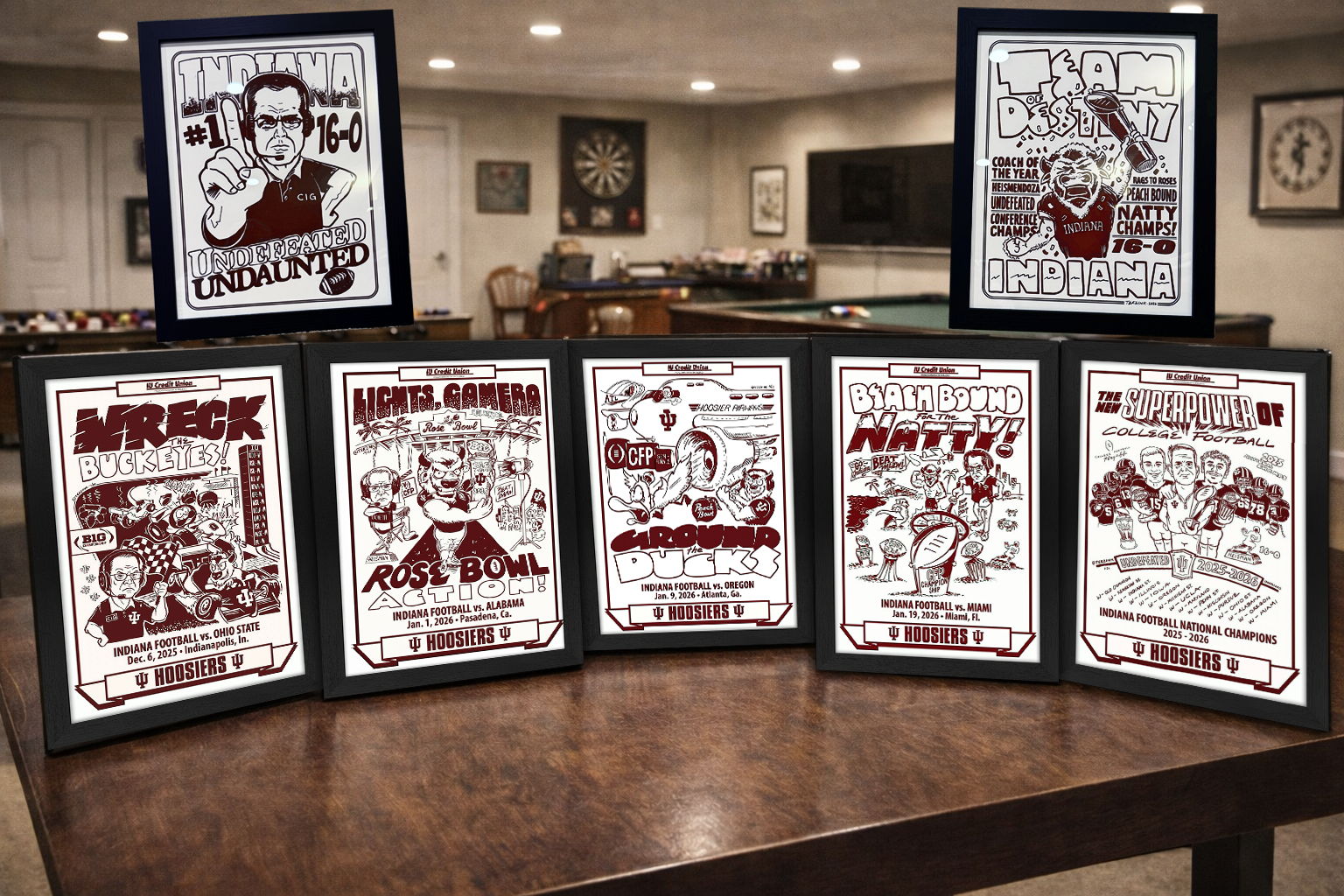Indiana Hoosier Football - Postseason Framed Posters (11x14)